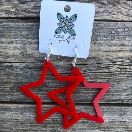 Red Star Earrings