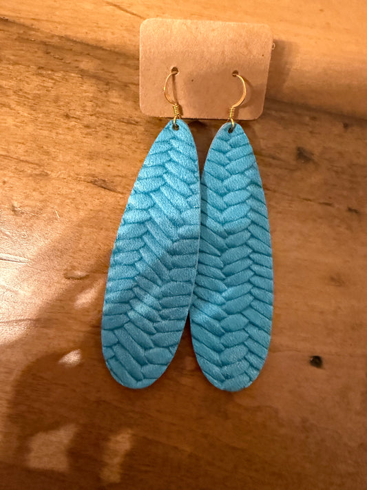 Turquoise Leather Earrings