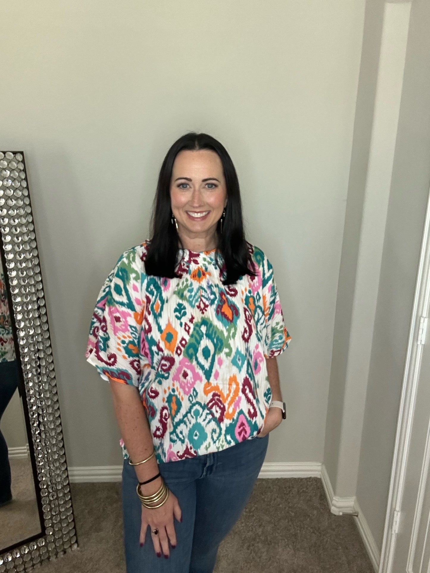 Aztec Print Blouse