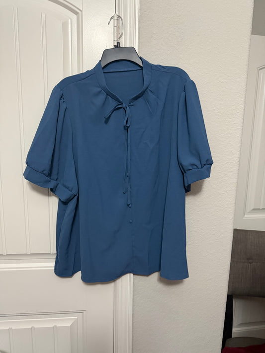 PLUS slate blue blouse
