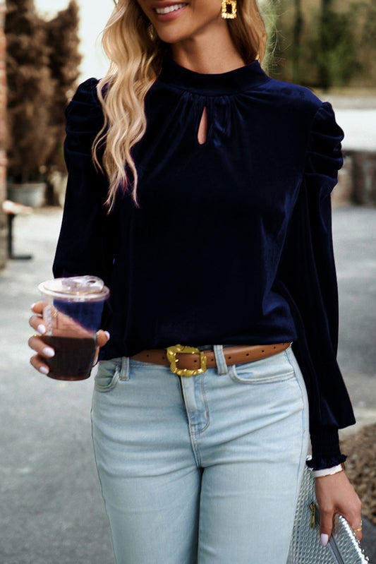 Navy Velvet Long Sleeve