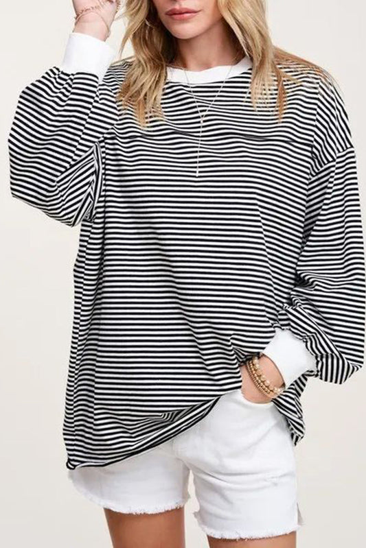 Black/White Striped Long Sleeve