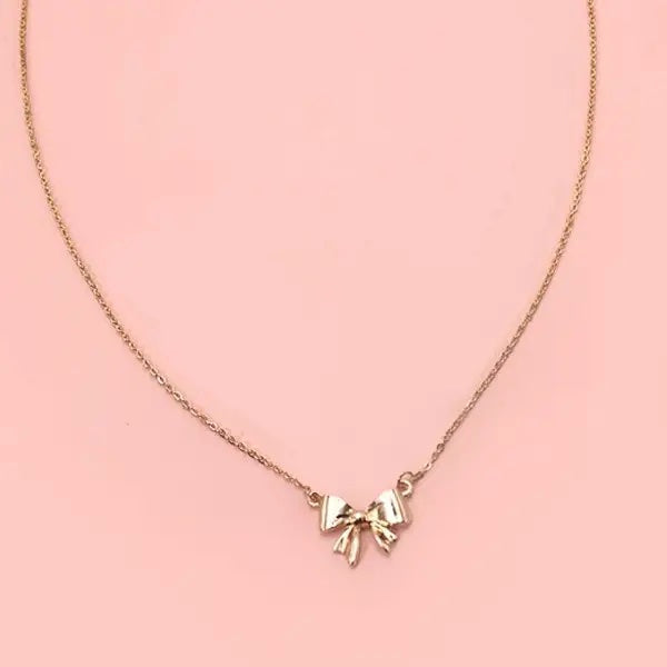 Gold Mini Bow Necklace