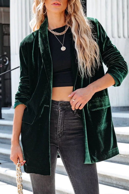 Green Velvet Blazer