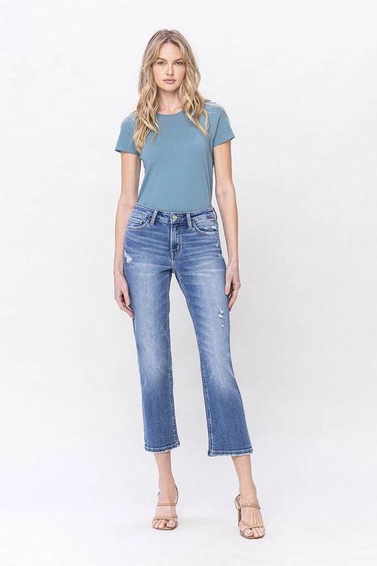 Vervet Mid Rise Straight Crop Jean