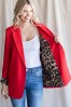 Red Blazer with Leopard Detail