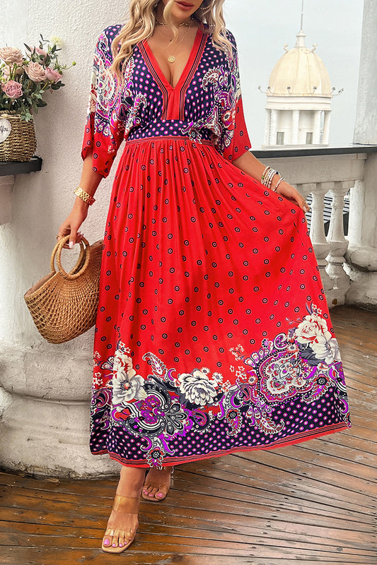 Red Paisley Dress